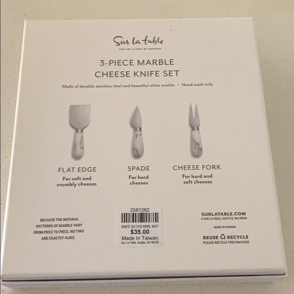 Sur La Table 3-piece Marble Cheese Knife Set 🧀 - Picture 2 of 2